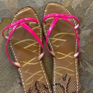 Sam and Libby Thong Sandals Hot Pink
